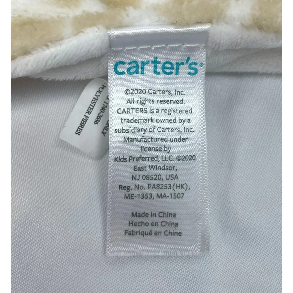 Carter's Spotted Giraffe Lovey Blanket Pacifier Holder Tan Brown‎ White Plush